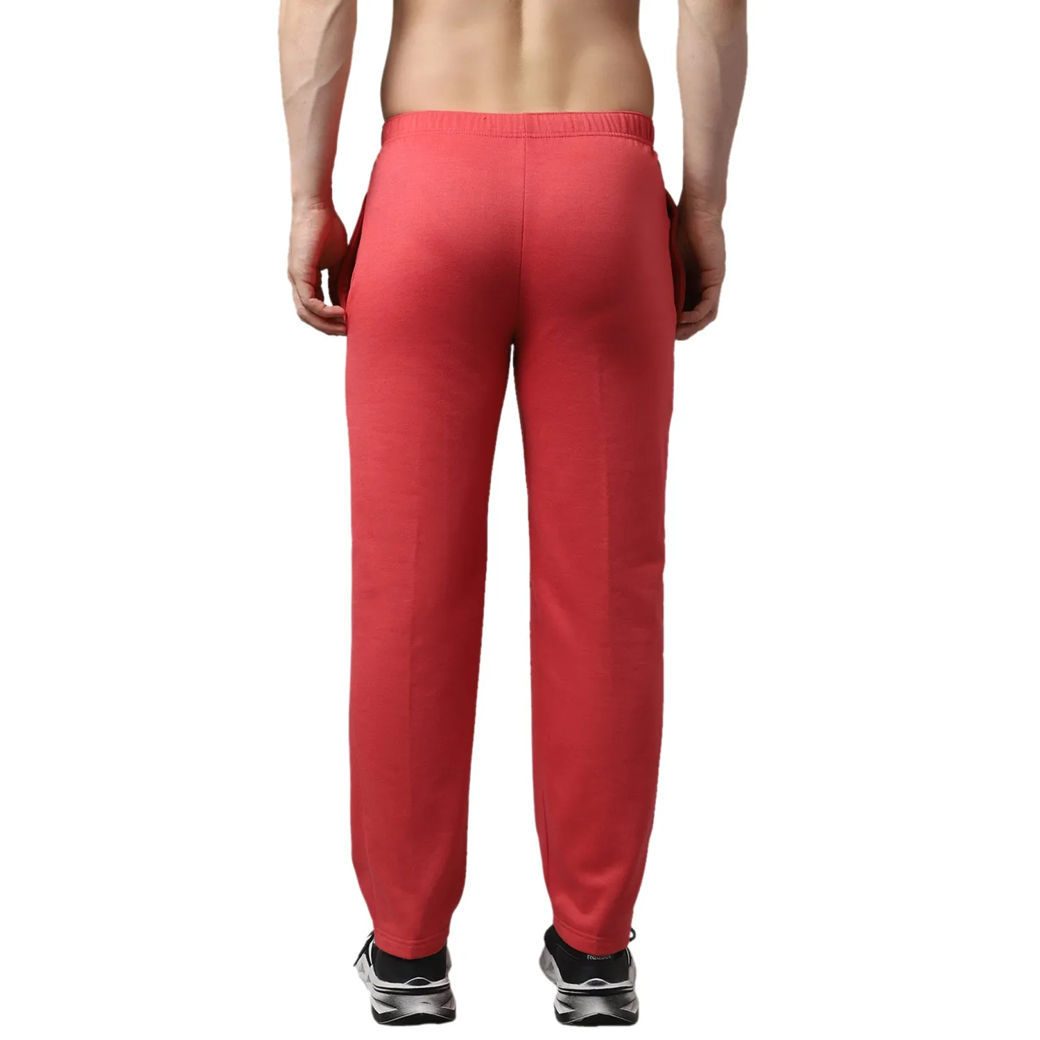 Vimal Jonney Fleece Regular-Fit Pink Cotton Trackpant for Men