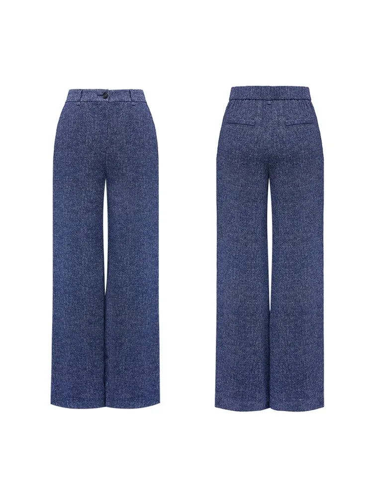 YAYING Textured Straight Leg Pants